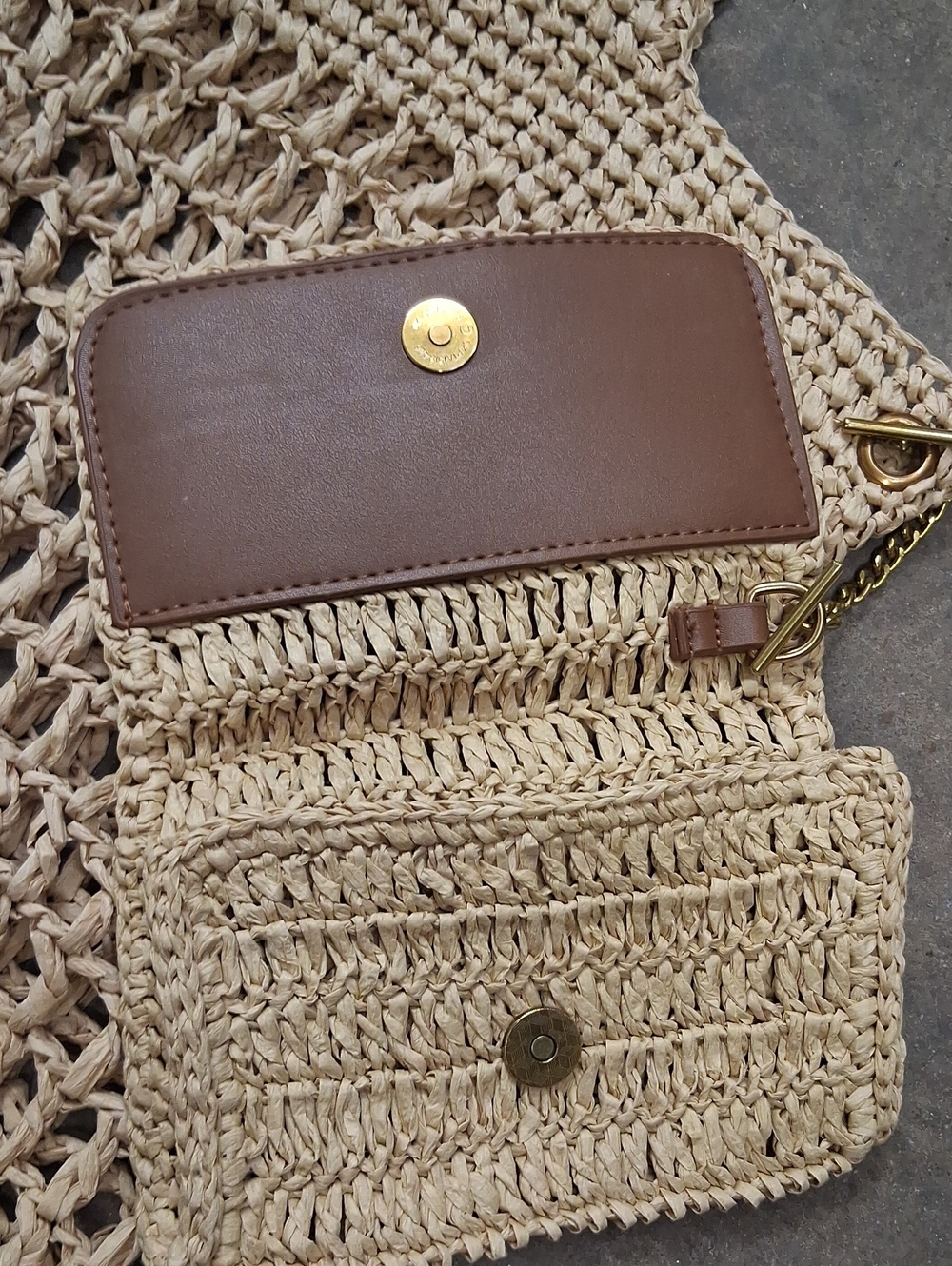 NWOT Womens Saint Laurent Beige Crochet Tote with Detachable Pouch - Picture 6 of 7